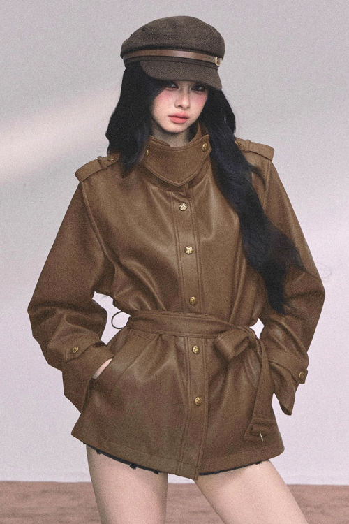 Retro Oversized Leather Jacket