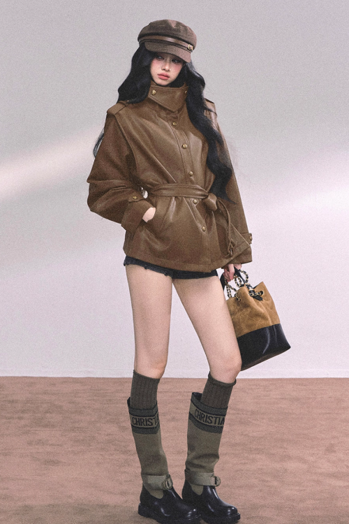 Retro Oversized Leather Jacket