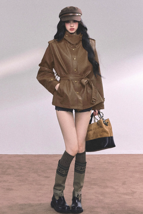 Retro Oversized Leather Jacket