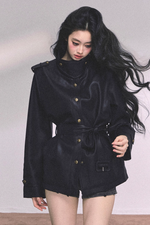 Retro Oversized Leather Jacket