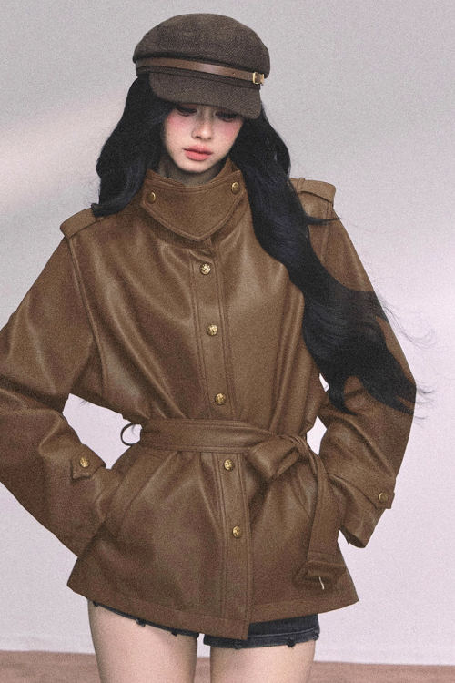 Retro Oversized Leather Jacket