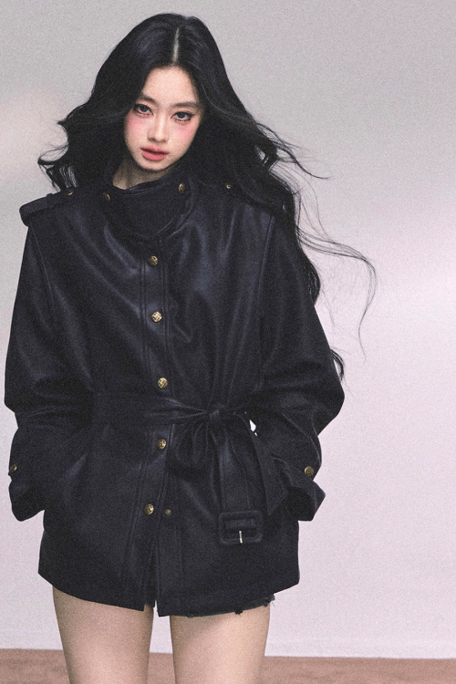 Retro Oversized Leather Jacket