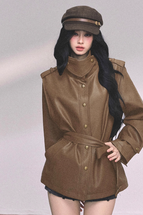 Retro Oversized Leather Jacket