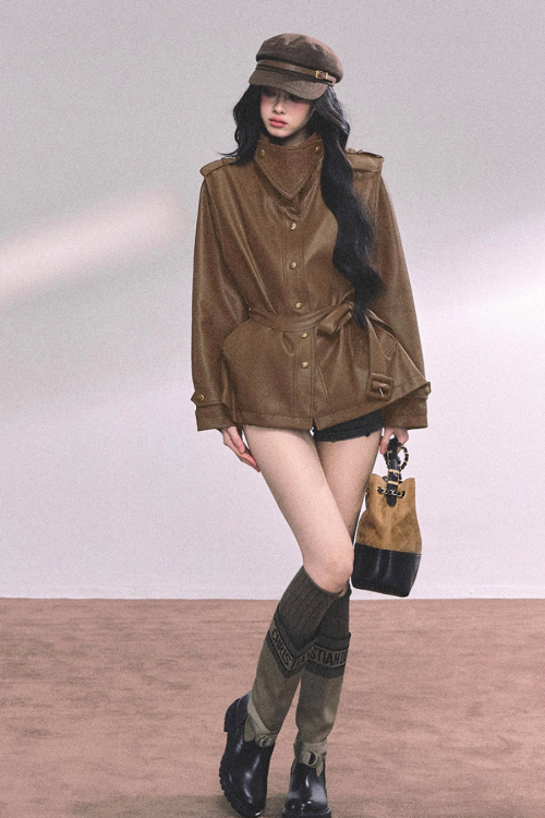 Retro Oversized Leather Jacket