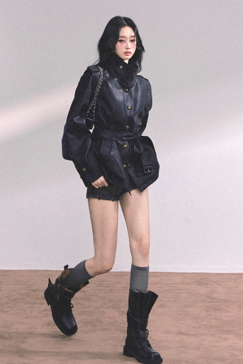 Retro Oversized Leather Jacket