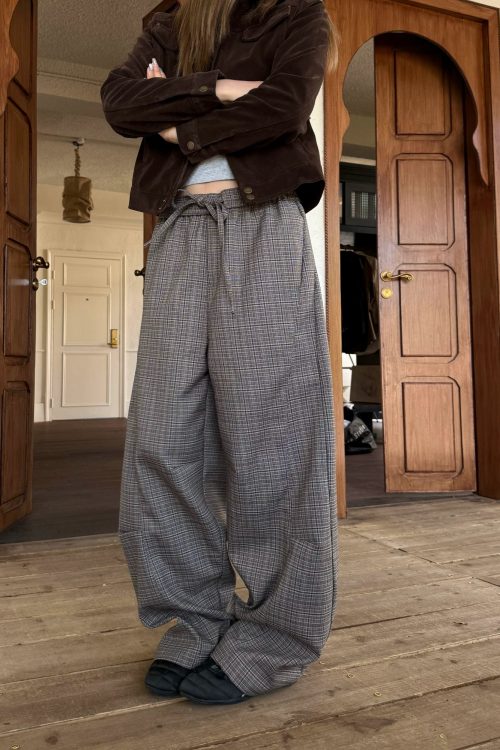 Retro Plaid Patchwork Pants