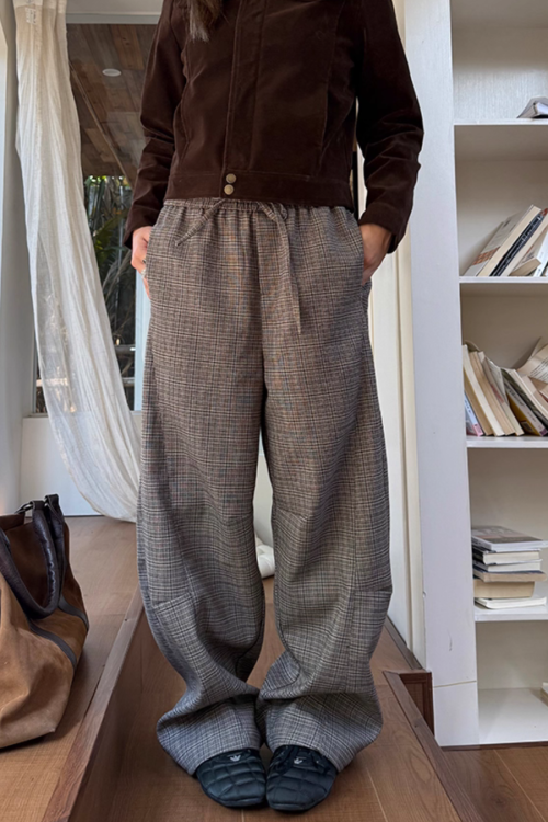 Retro Plaid Patchwork Pants