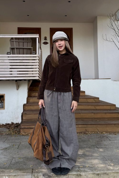 Retro Plaid Patchwork Pants