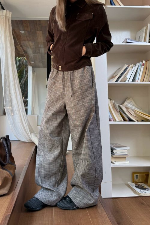 Retro Plaid Patchwork Pants