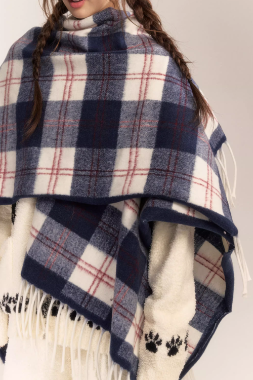 Retro Plaid Shawl Scarf