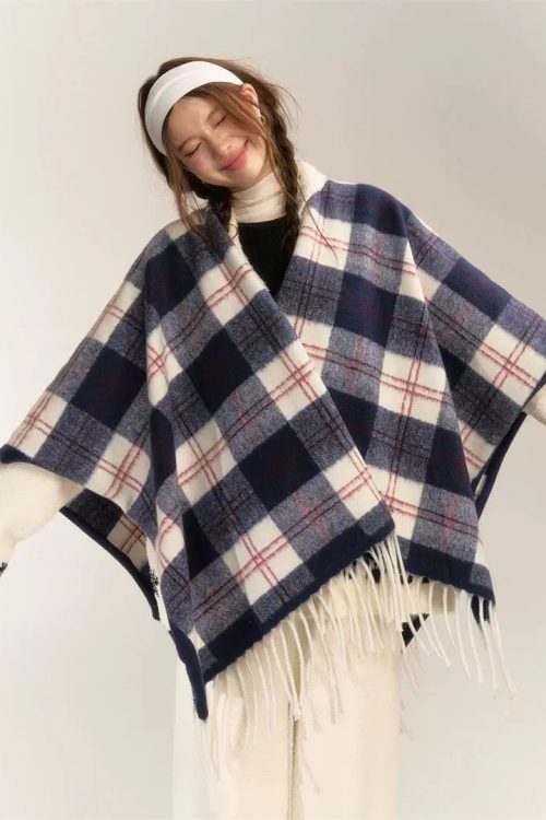 Retro Plaid Shawl Scarf