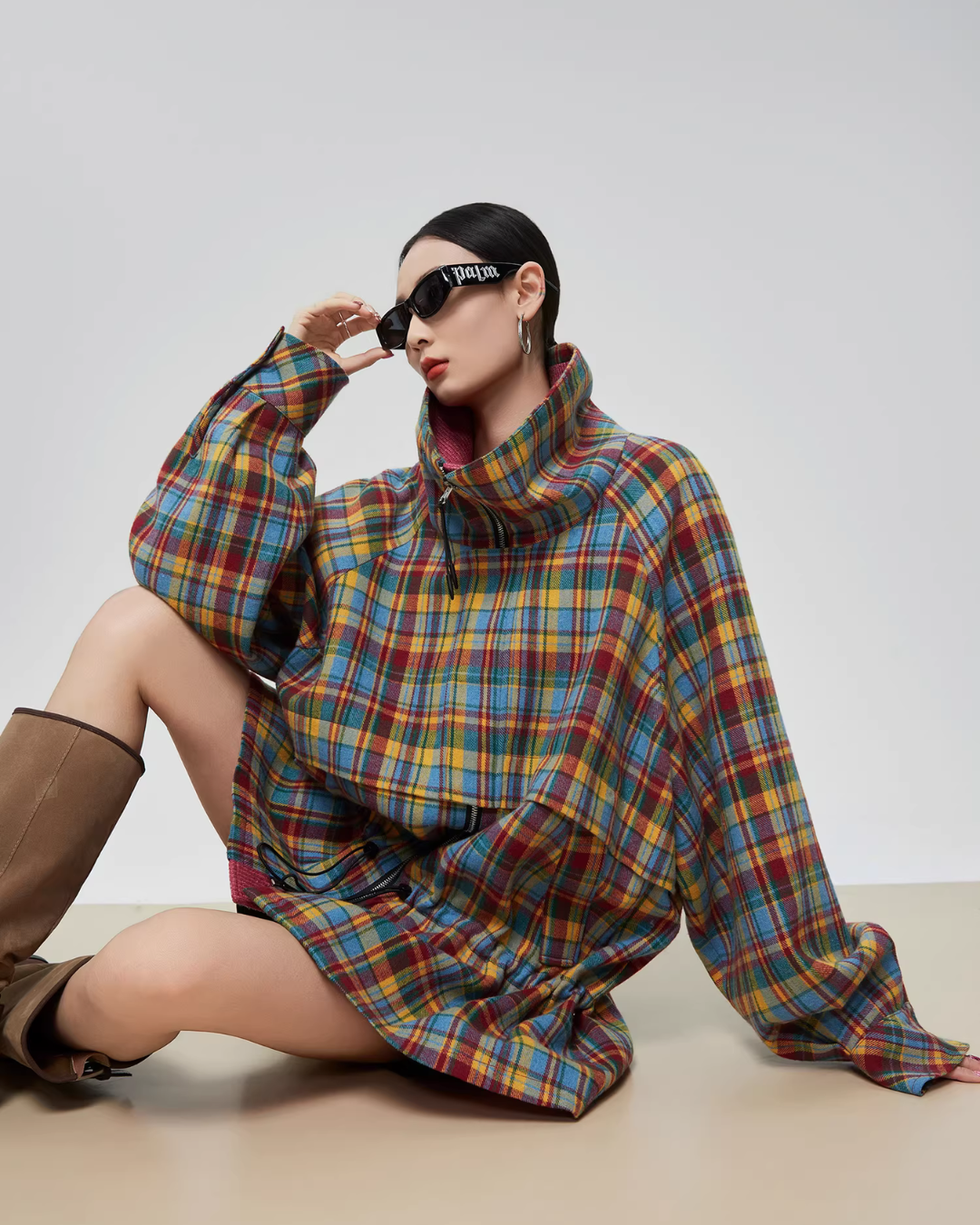 Retro Plaid Trench Coat Retro Plaid Trench Coat