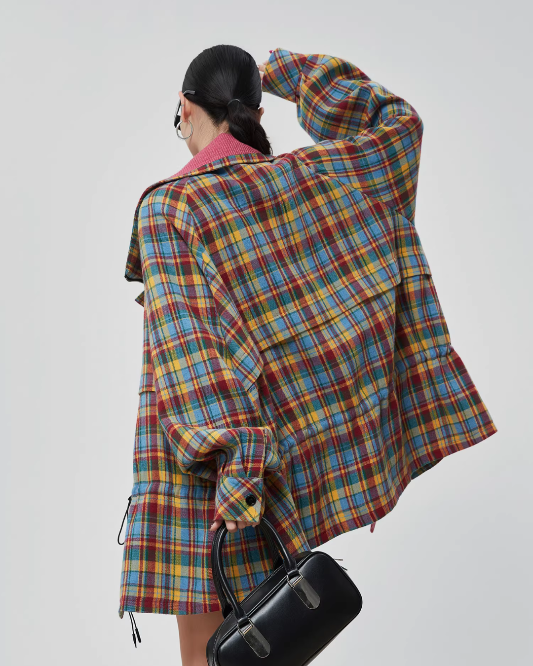 Retro Plaid Trench Coat Retro Plaid Trench Coat