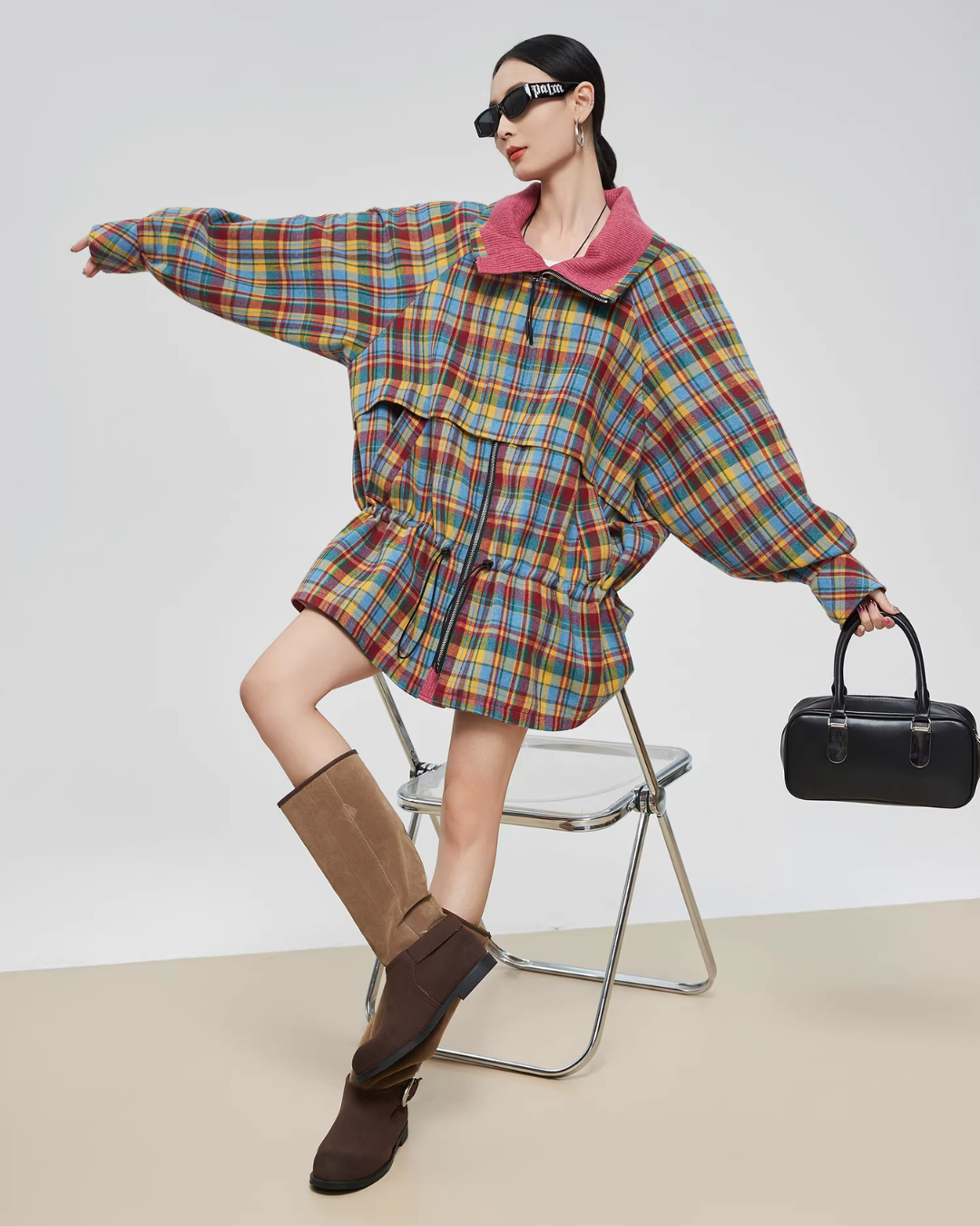 Retro Plaid Trench Coat Retro Plaid Trench Coat