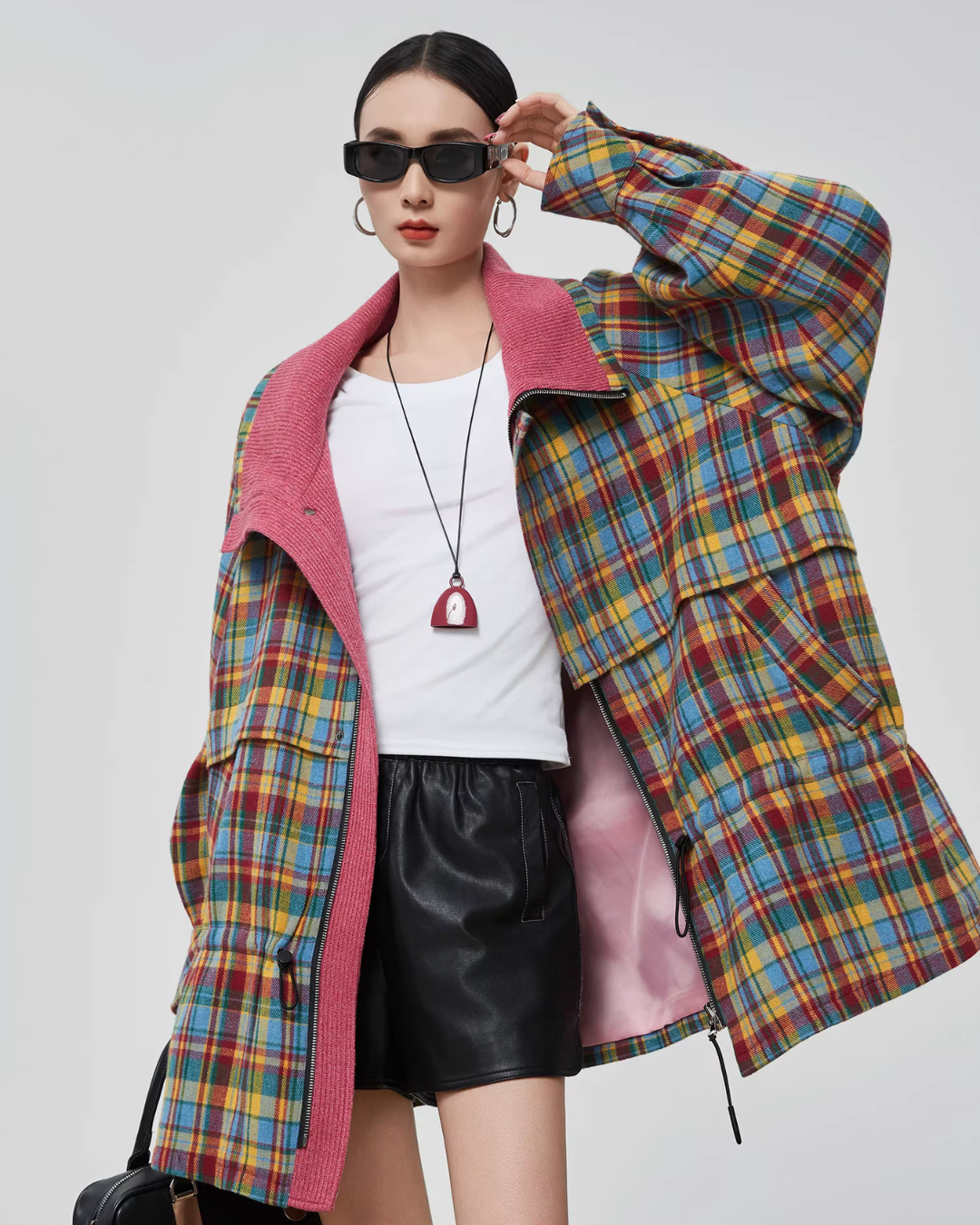 Retro Plaid Trench Coat Retro Plaid Trench Coat