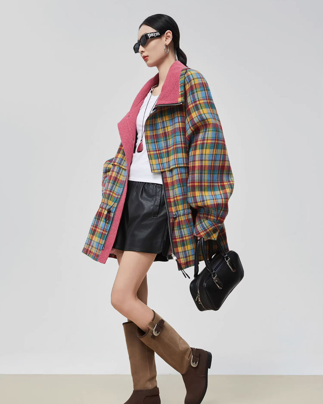 Retro Plaid Trench Coat Retro Plaid Trench Coat