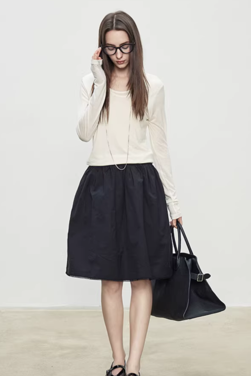 Retro Puffy Half Skirt