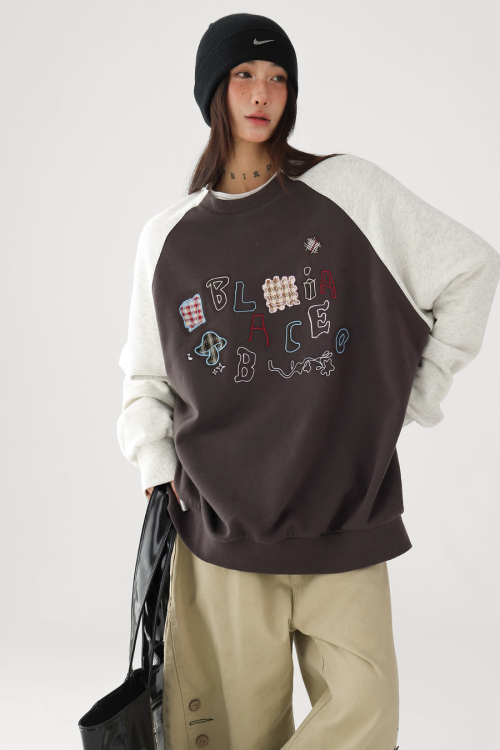 Retro Raglan Oversize Tops