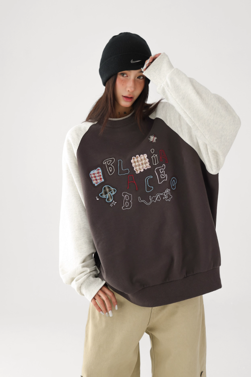 Retro Raglan Oversize Tops