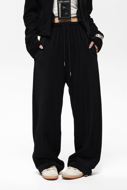 Retro Stand Collar Short Jacket / Sweatpants