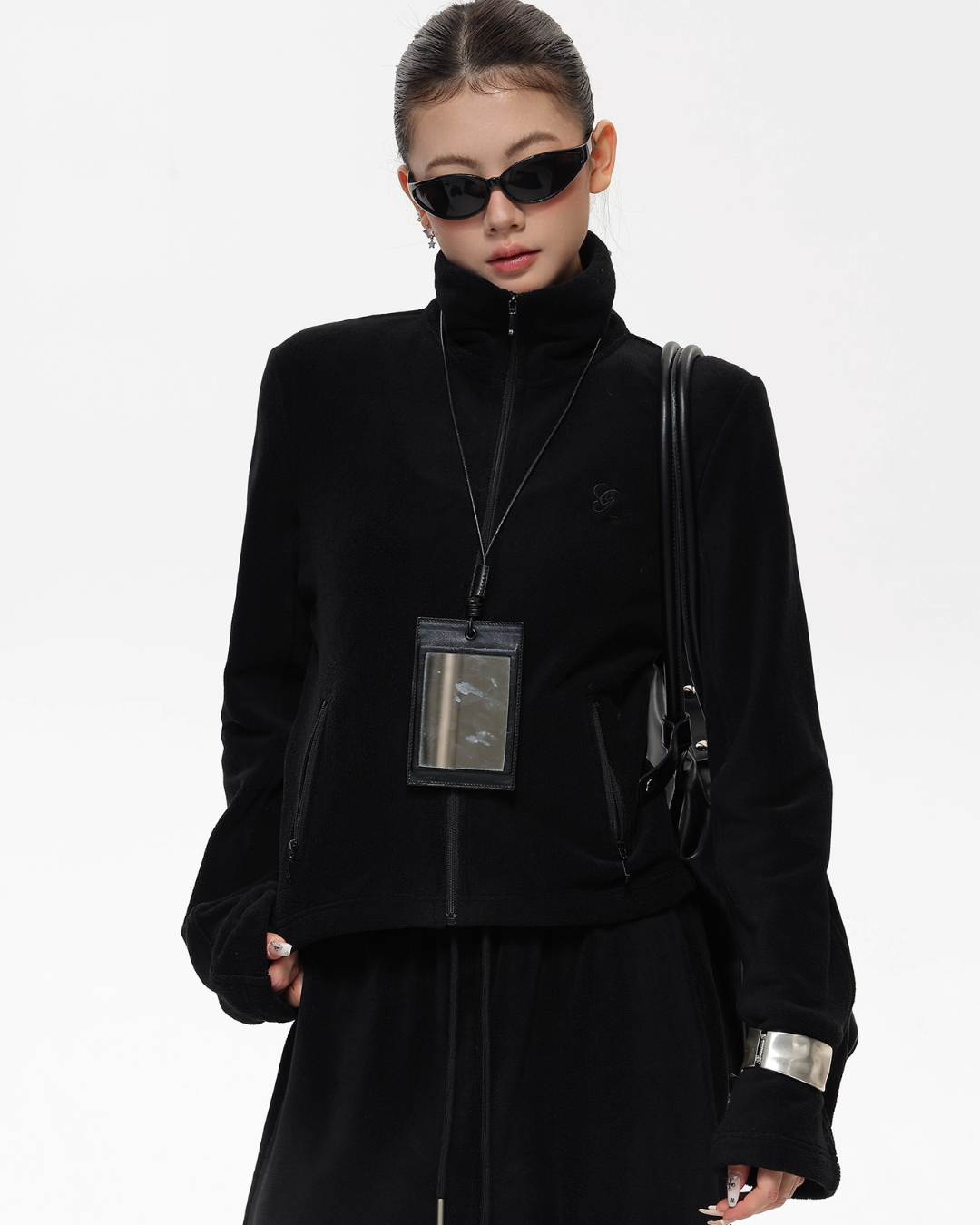 Retro Stand Collar Short Jacket / Sweatpants Retro Stand Collar Short Jacket / Sweatpants