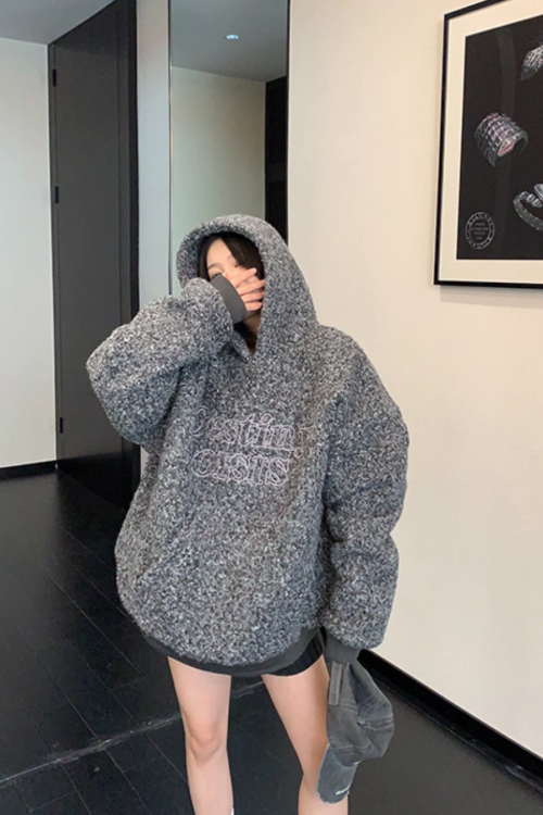 Retro Tweed Pullover Hoodie