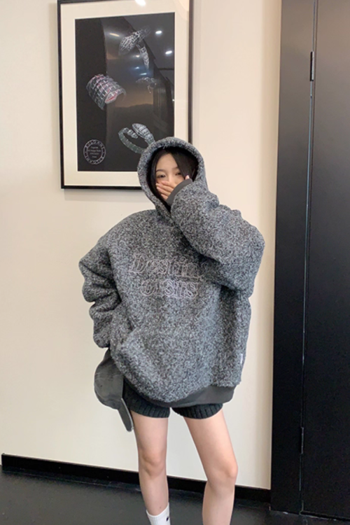 Retro Tweed Pullover Hoodie