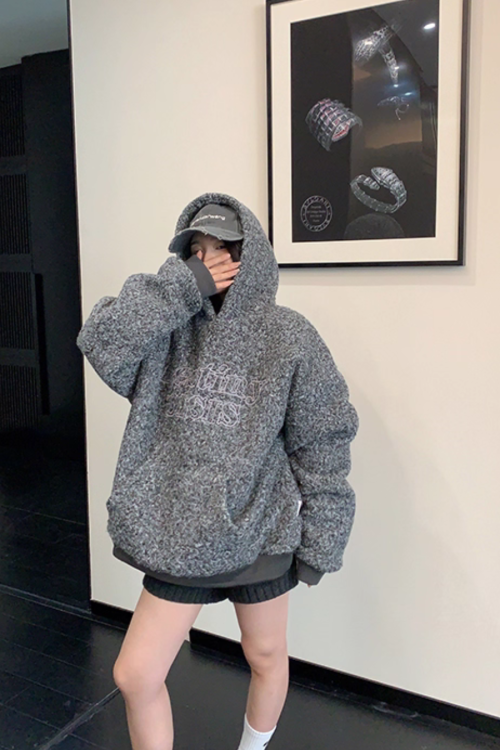 Retro Tweed Pullover Hoodie