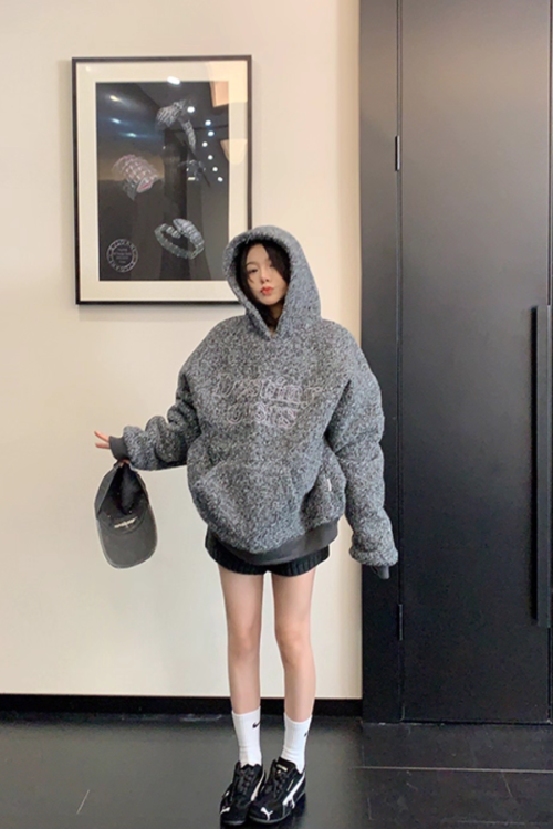 Retro Tweed Pullover Hoodie