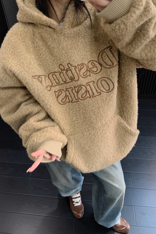 Retro Tweed Pullover Hoodie