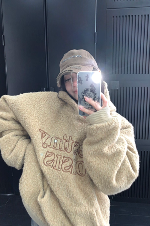 Retro Tweed Pullover Hoodie