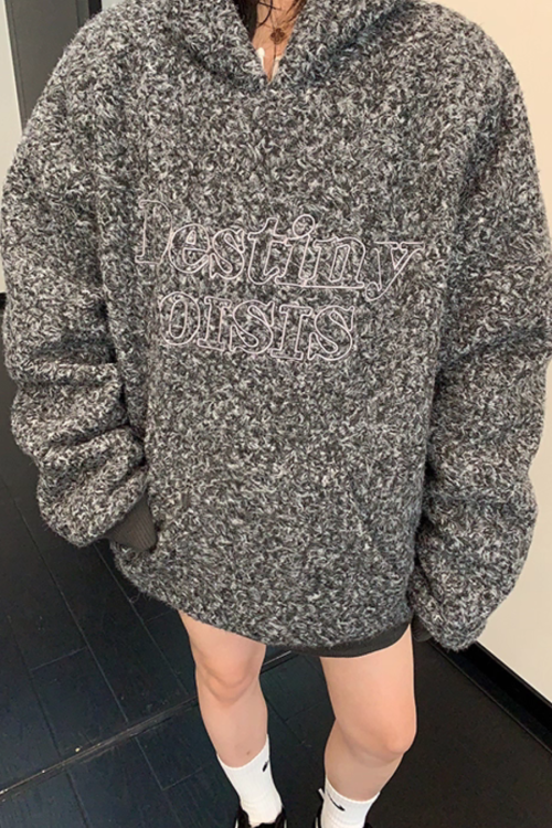 Retro Tweed Pullover Hoodie