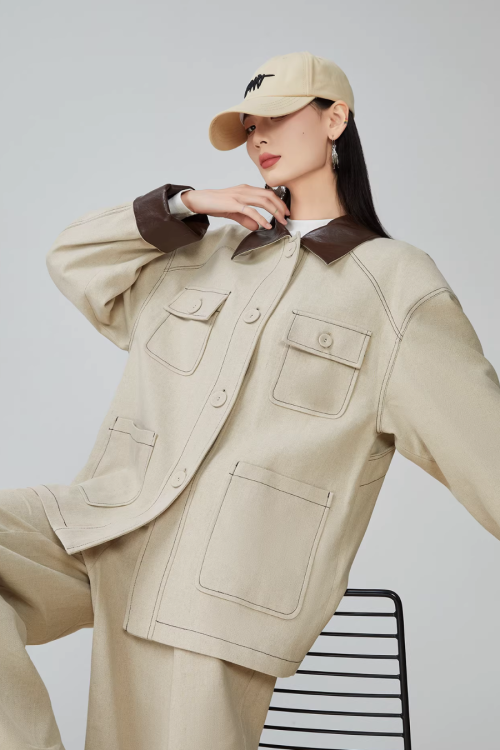 Retro Work Jacket / Wide Pants