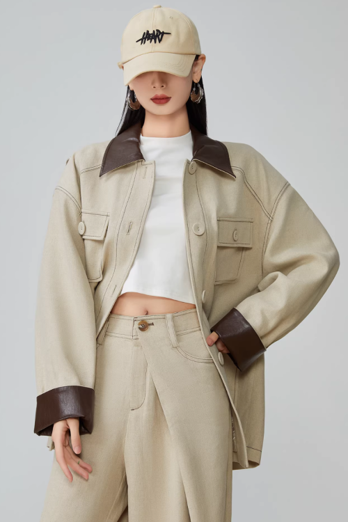 Retro Work Jacket / Wide Pants