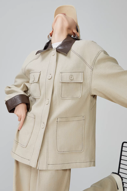 Retro Work Jacket / Wide Pants