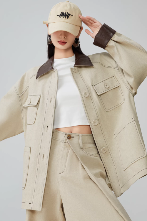 Retro Work Jacket / Wide Pants