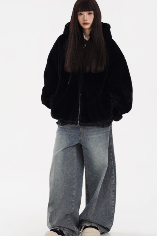 Reversible Leather Boa Jacket