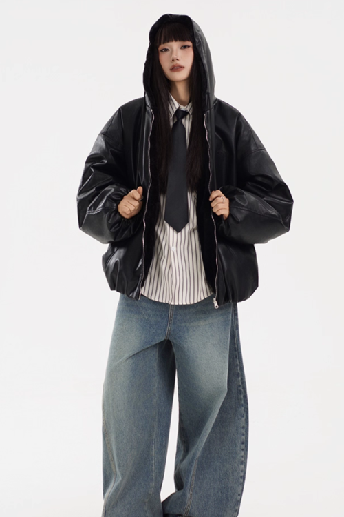 Reversible Leather Boa Jacket