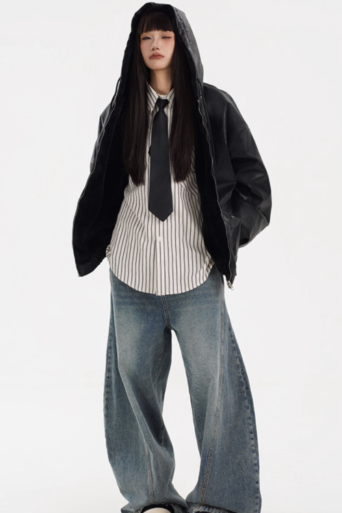 Reversible Leather Boa Jacket