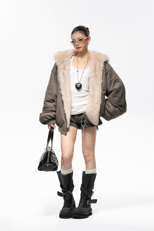 Reversible Military Fur Jacket