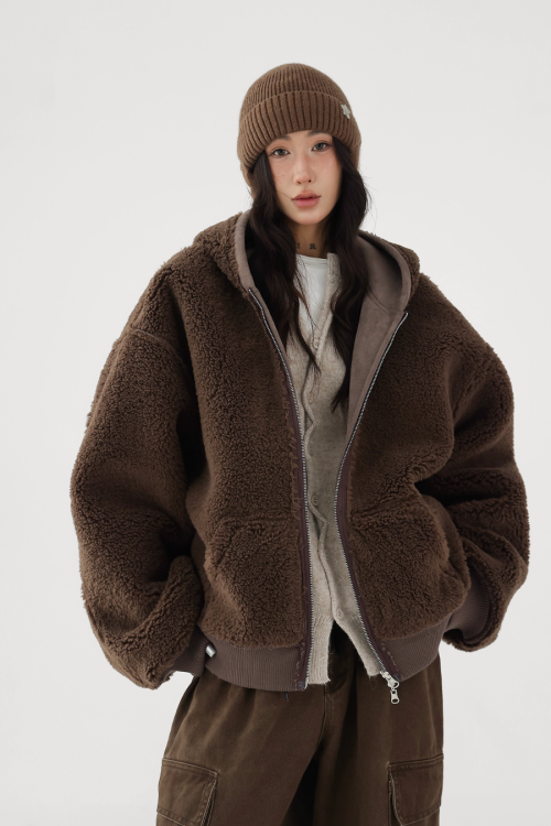 Reversible Nylon Boa Jacket