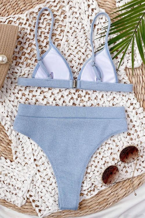 Ribbed Triangle Bikini Set