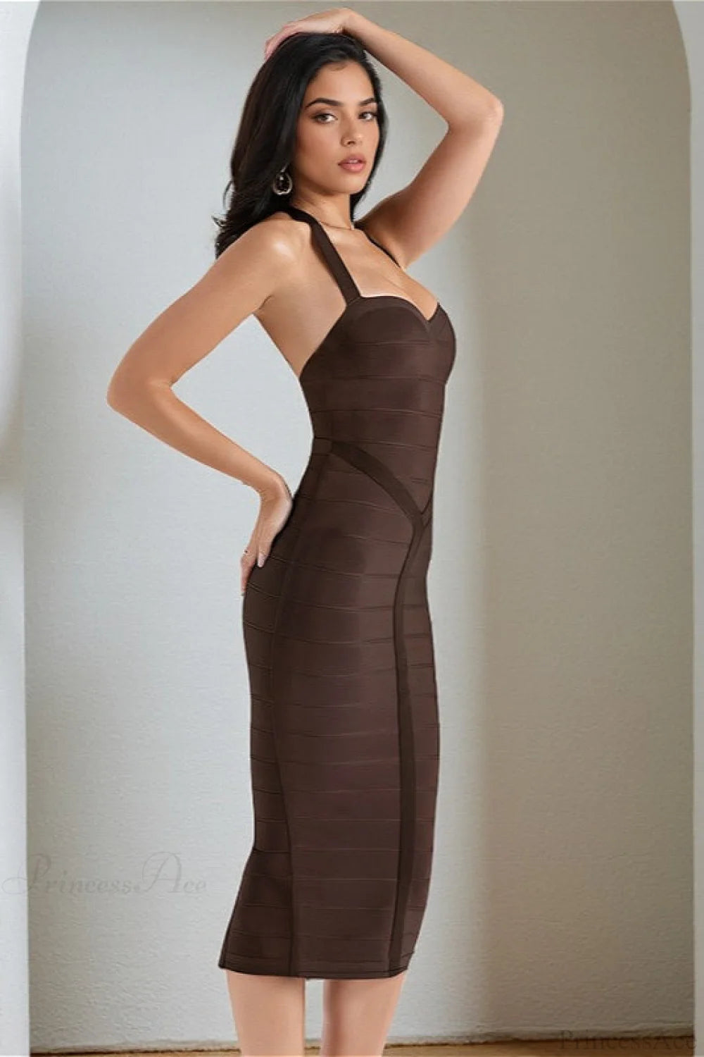 Ribbed Wide Knit Halter Fitted Maxi Dress Ribbed Wide Knit Halter Fitted Maxi Dress