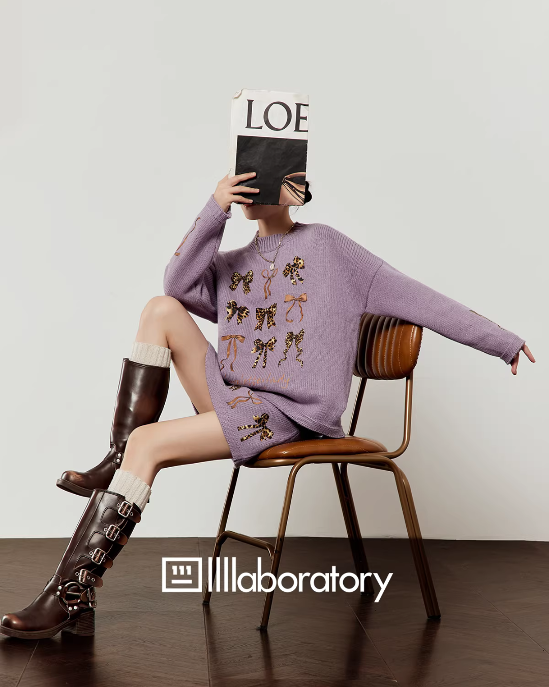 Ribbon Design Knit Top / Knit Mini Skirt Ribbon Design Knit Top / Knit Mini Skirt