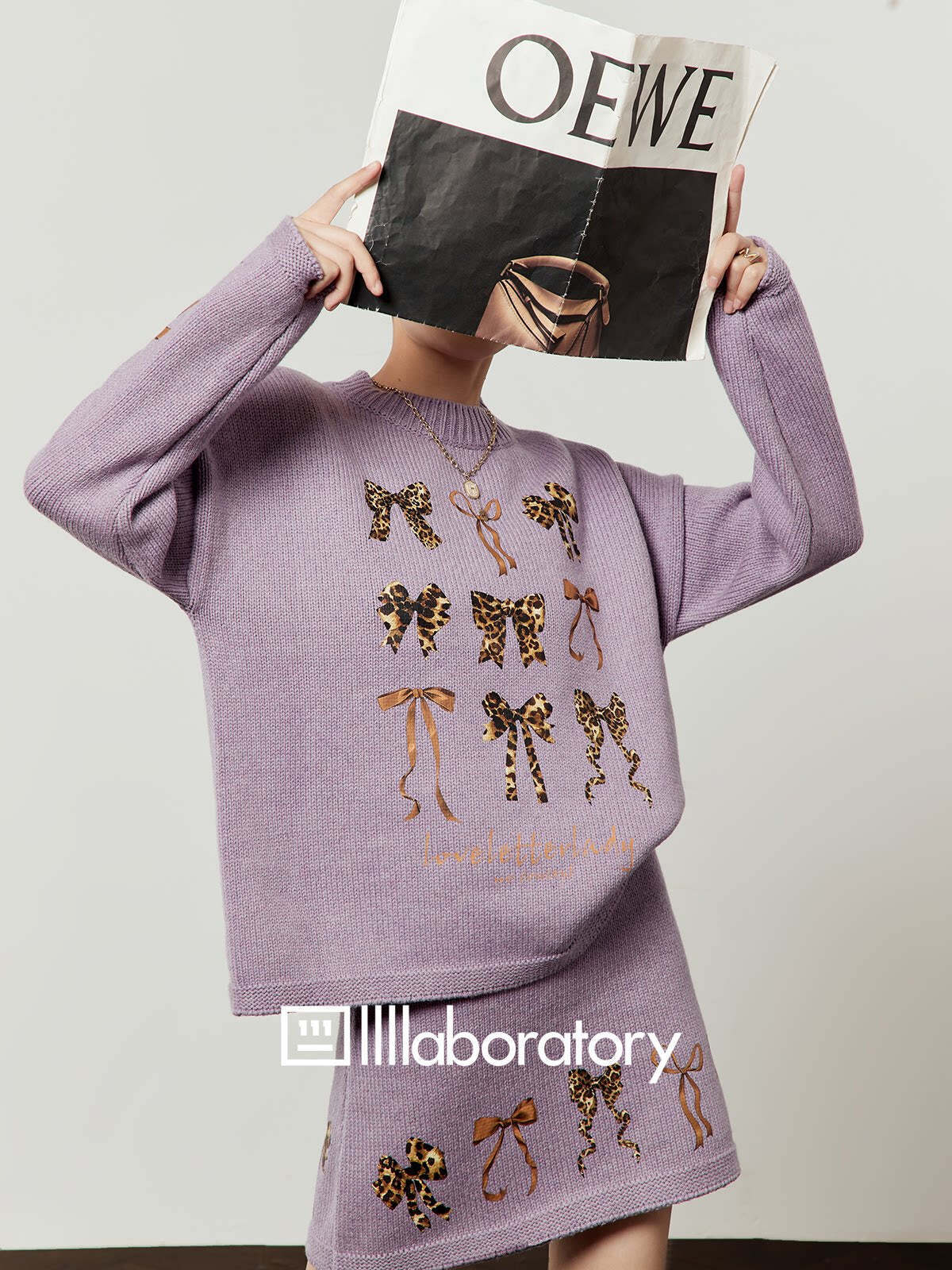 Ribbon Design Knit Top / Knit Mini Skirt Ribbon Design Knit Top / Knit Mini Skirt