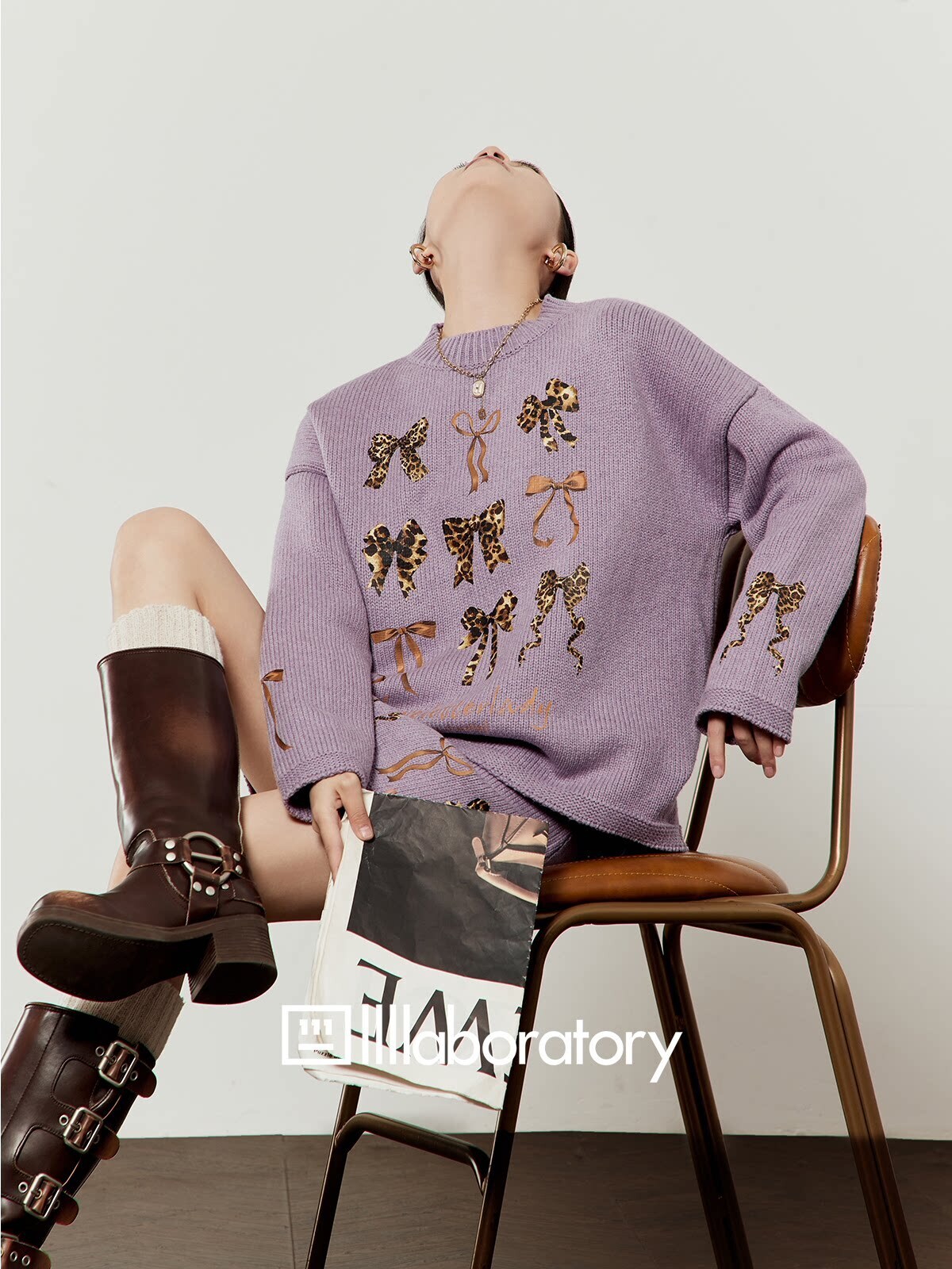 Ribbon Design Knit Top / Knit Mini Skirt Ribbon Design Knit Top / Knit Mini Skirt