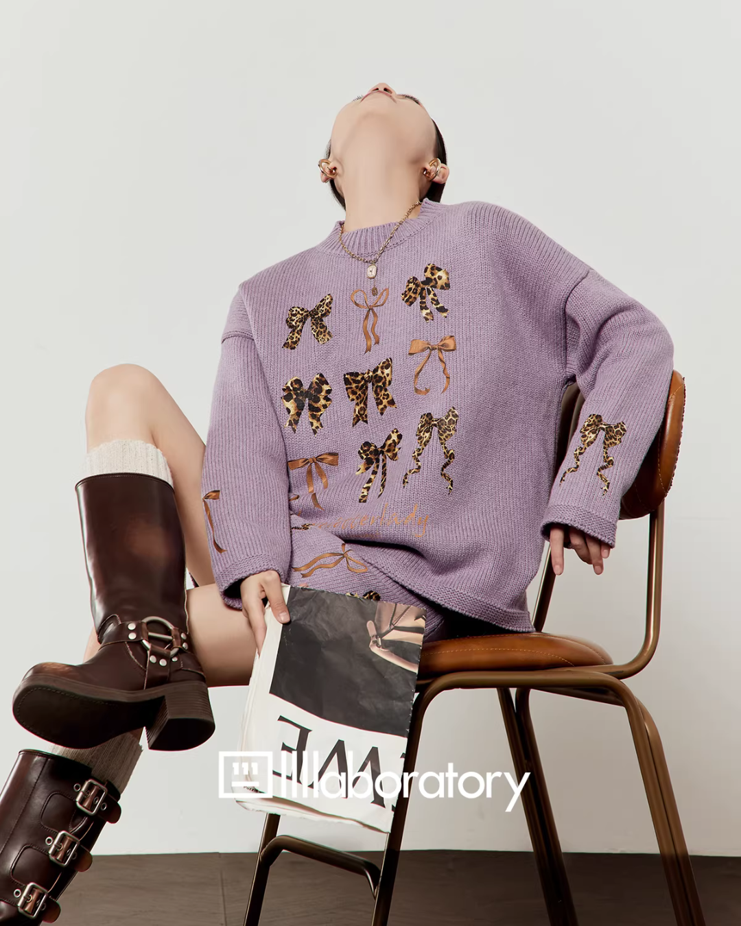 Ribbon Design Knit Top / Knit Mini Skirt Ribbon Design Knit Top / Knit Mini Skirt