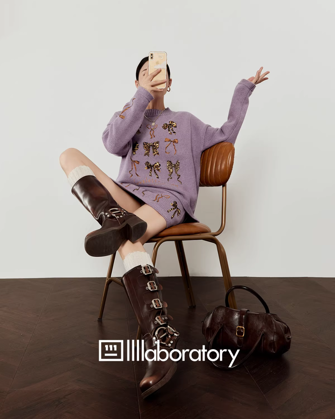 Ribbon Design Knit Top / Knit Mini Skirt Ribbon Design Knit Top / Knit Mini Skirt