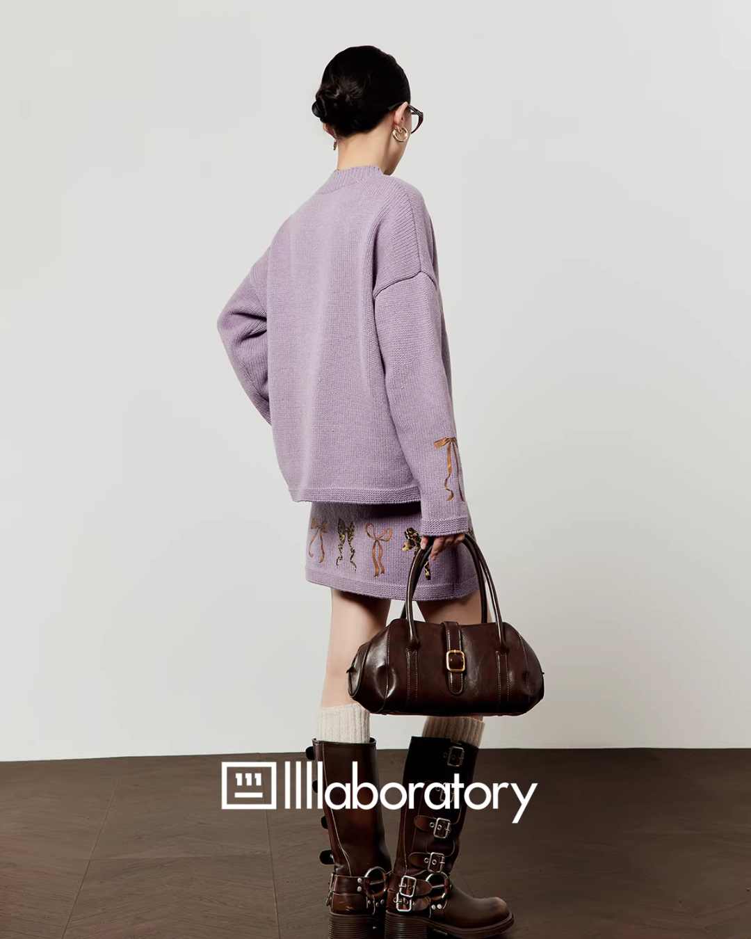 Ribbon Design Knit Top / Knit Mini Skirt Ribbon Design Knit Top / Knit Mini Skirt