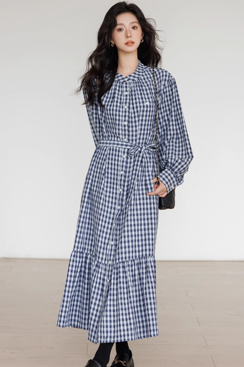 Ribbon Gingham Check Dress